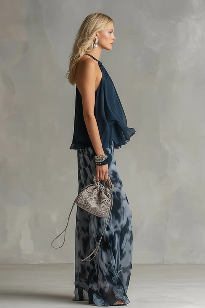 Nadia | Conjunto Chifón Halter Estampado
