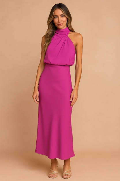 Vestido Halter Satinado