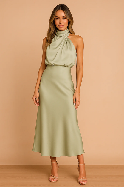 Vestido Halter Satinado