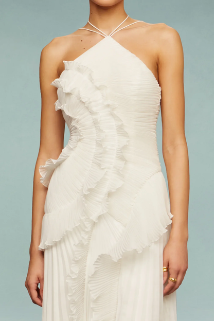 Eliza Vestido Volantes Plisados