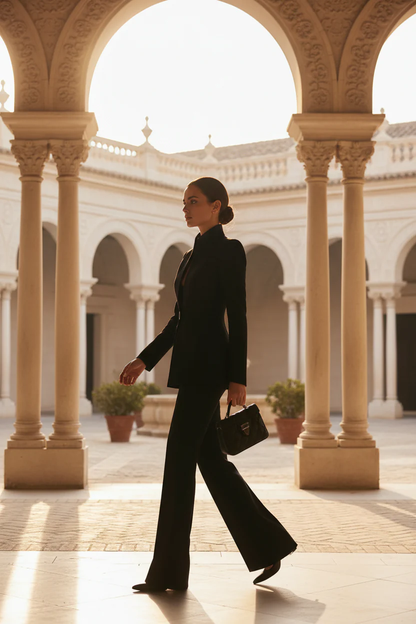 GIA | Traje - Blazer Estructurada y Pantalón Palazzo