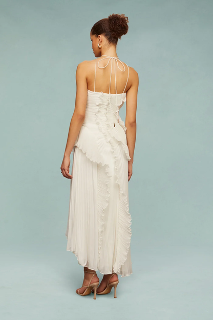 Eliza Vestido Volantes Plisados