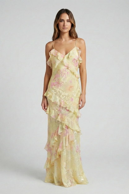Luna Ethereal | Vestido Maxi de Volantes