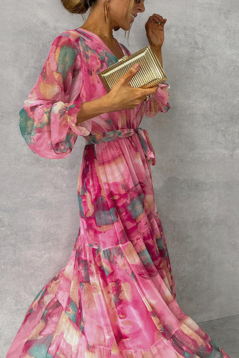 Vestido Cruzado con Estampado Floral