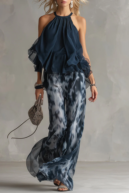 Nadia | Conjunto Chifón Halter Estampado