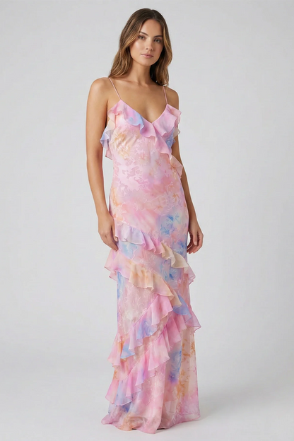 Luna Ethereal | Vestido Maxi de Volantes