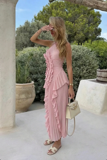 Eliza Vestido Volantes Plisados