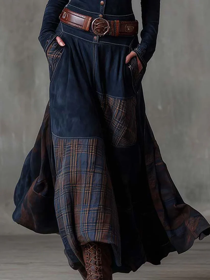 Azucena | Vestido maxi de ante con cinturón