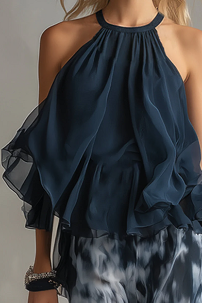 Nadia | Conjunto Chifón Halter Estampado