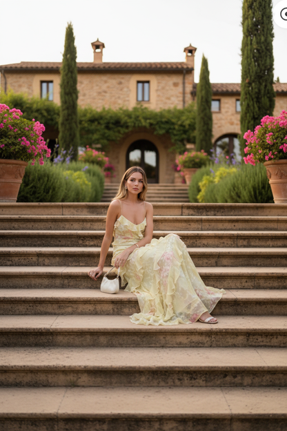 Luna Ethereal | Vestido Maxi de Volantes